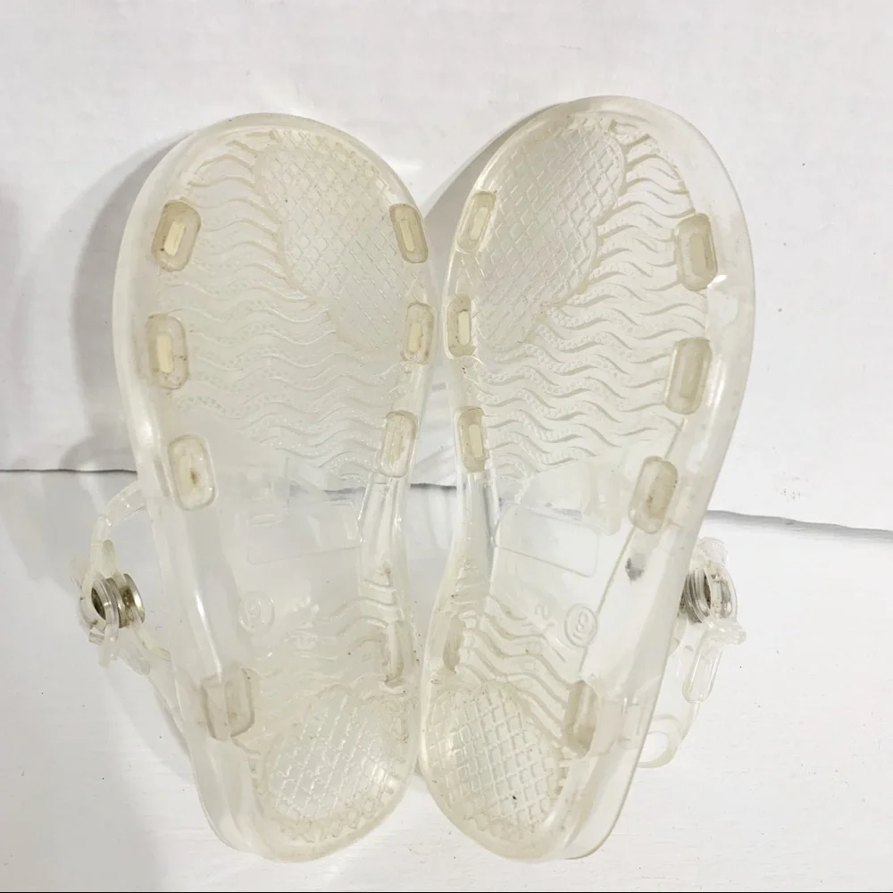Carter's Fisherman Style Transparent Jelly Open Toe Strappy Sandals Snap Closure
